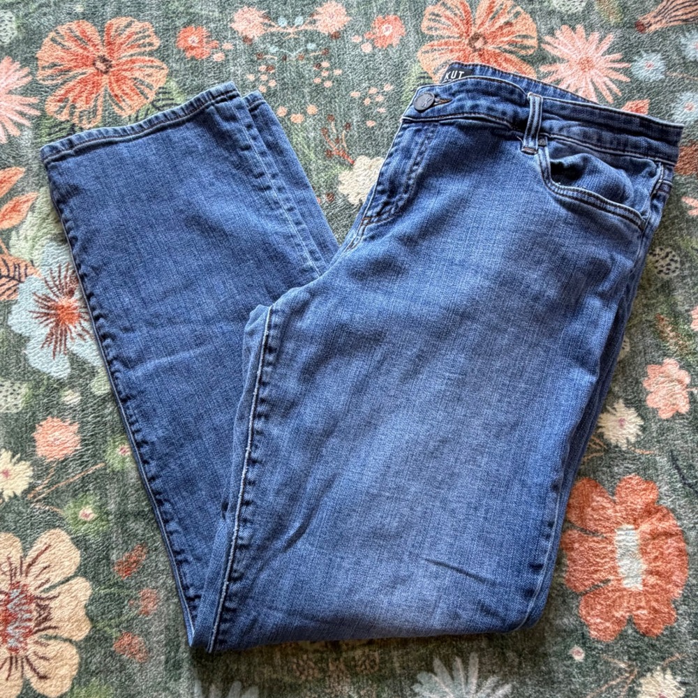 KUT from the Kloth Womens Size 16 Straight Leg Jeans Medium Wash Blue‎ Denim